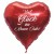 Viel Glück im Neuen Jahr! Roter Herzluftballon, 60 cm, ohne Helium