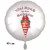 "Viel Spaß in der Schule". Weißer, runder Luftballon, Satin de Luxe, inklusive Helium-Ballongas
