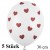 Luftballons, Latex 30 cm Ø, 5 Stück, Weiß mit Herzen in Rot