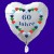 Weißer Herzluftballon, "60 Jahre" Diamantene Hochzeit, inklusive Helium