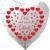 Herzluftballon in Weiß "Du bist mein Glück!" rote Herzen und Glücksklee