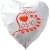 Herzluftballon in Weiß True Love Heart