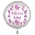 Welcome Baby! Rund-Luftballon mit Helium zu Babyparty, Geburt und Taufe