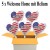 Welcome Home Luftballons, USA Flagge, Folienballons Herzen, 45 cm, mit Ballongas, 5 Stück