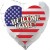 Welcome Home Luftballon USA Flagge, Folienballon Herz, 45 cm, mit Ballongas