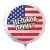 Welcome Home Luftballon USA Flagge, Folienballon Rund, 45 cm, ohne Ballongas