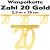 Banner, Wimpelkette Zahl 20, Gold, Dekoration zum 20. Geburtstag