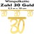 Banner, Wimpelkette Zahl 30, Gold, Dekoration zum 30. Geburtstag