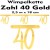 Banner, Wimpelkette Zahl 40, Gold, Dekoration zum 40. Geburtstag
