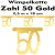 Banner, Wimpelkette Zahl 50, Gold, Dekoration zum 50. Geburtstag, Goldene Hochzeit