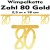 Banner, Wimpelkette Zahl 80, Gold, Dekoration zum 80. Geburtstag