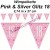 Wimpelkette Pink & Silver Glitz 18, Dekoration 18. Geburtstag