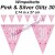 Wimpelkette Pink & Silver Glitz 30, Dekoration 30. Geburtstag