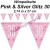 Wimpelkette Pink & Silver Glitz 30, Dekoration 30. Geburtstag