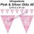 Wimpelkette Pink & Silver Glitz 40, Dekoration 40. Geburtstag