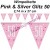 Wimpelkette Pink & Silver Glitz 50, Dekoration 50. Geburtstag