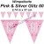 Wimpelkette Pink & Silver Glitz 60, Dekoration 60. Geburtstag