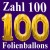 Zahl 100 aus Luftballons zum 100. Geburtstag (Inklusive Helium)