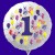 Zahlen-Luftballon aus Folie mit Helium, Zahl 1, Geburtstag, Jubiläum