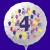 Zahlen-Luftballon aus Folie mit Helium, Zahl 4, Geburtstag, Jubiläum