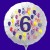 6. Geburtstag, Luftballon aus Folie, Geburtstagsballon zum 6. (ohne Helium)