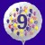 Zahlen-Luftballon aus Folie mit Helium, Zahl 9, Geburtstag, Jubiläum