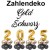 Zahlendekoration Silvester 2025, 36cm große Zahlen in Gold