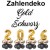Zahlendekoration Silvester 2026, 36cm große Zahlen in Gold