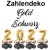 Zahlendekoration Silvester 2027, 36cm große Zahlen in Gold