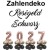 Zahlendekoration Silvester 2027, 36cm große Zahlen in Roségold