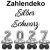 Zahlendekoration Silvester 2027, 36cm große Zahlen in Silber zum Selbermachen
