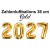 Zahlendekoration Silvester 2027, 36cm große Zahlen in Gold