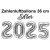 Zahlendekoration Silvester 2025, 36cm große Zahlen in Silber