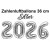 Zahlendekoration Silvester 2026, 36cm große Zahlen in Silber