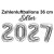 Zahlendekoration Silvester 2027, 36cm große Zahlen in Silber