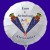 Zum 1. Schultag! Weißer Luftballon zum Schulanfang, mit dem Namen des Schulanfängers, inkl. Helium-Ballongas