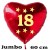 Großer Herzluftballon zum 18. Geburtstag, Jumbo-Folienballon mit Ballongas