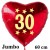 Großer Herzluftballon zum 30. Geburtstag, Jumbo-Folienballon mit Ballongas