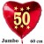 Großer Herzluftballon zum 50. Geburtstag, Jumbo-Folienballon mit Ballongas