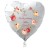 Zum Hochzeitstag Alles Gute! Herzluftballon 45 cm, weiß, Folienballon, ohne Helium