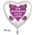 ZUM MUTTERTAG ALLES LIEBE, weißer Herzluftballon mit Herz und Blumen aus Folie mit Ballongas-Helium