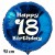 Luftballon aus Folie, 18. Geburtstag, Happy Birthday, blau, ohne Helium