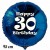 Luftballon aus Folie, 30. Geburtstag, Happy Birthday, blau, ohne Helium