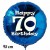 Luftballon aus Folie, 70. Geburtstag, Happy Birthday, blau, ohne Helium