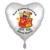 Zur Einschulung Alles Gute! Weißer Herzluftballon inklusive Helium-Ballongas