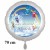 "Zur Einschulung unsere allerbesten Wünsche". Großer, weißer, Rund-Luftballon, Satin de Luxe, inklusive Helium-Ballongas