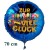 "Zur Einschulung viel Glück". Großer, blauer runder Luftballon inklusive Helium-Ballongas