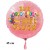"Zur Einschulung viel Glück". Rosa runder Luftballon inklusive Helium-Ballongas