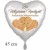 Zur Hölzernen Hochzeit - Herzlichen Glückwünsch, Herzballon 45 cm, Satin de Luxe, weiß