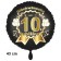 Luftballon aus Folie zum 10. Jahrestag und Jubiläum, 43 cm, schwarz,  inklusive Helium